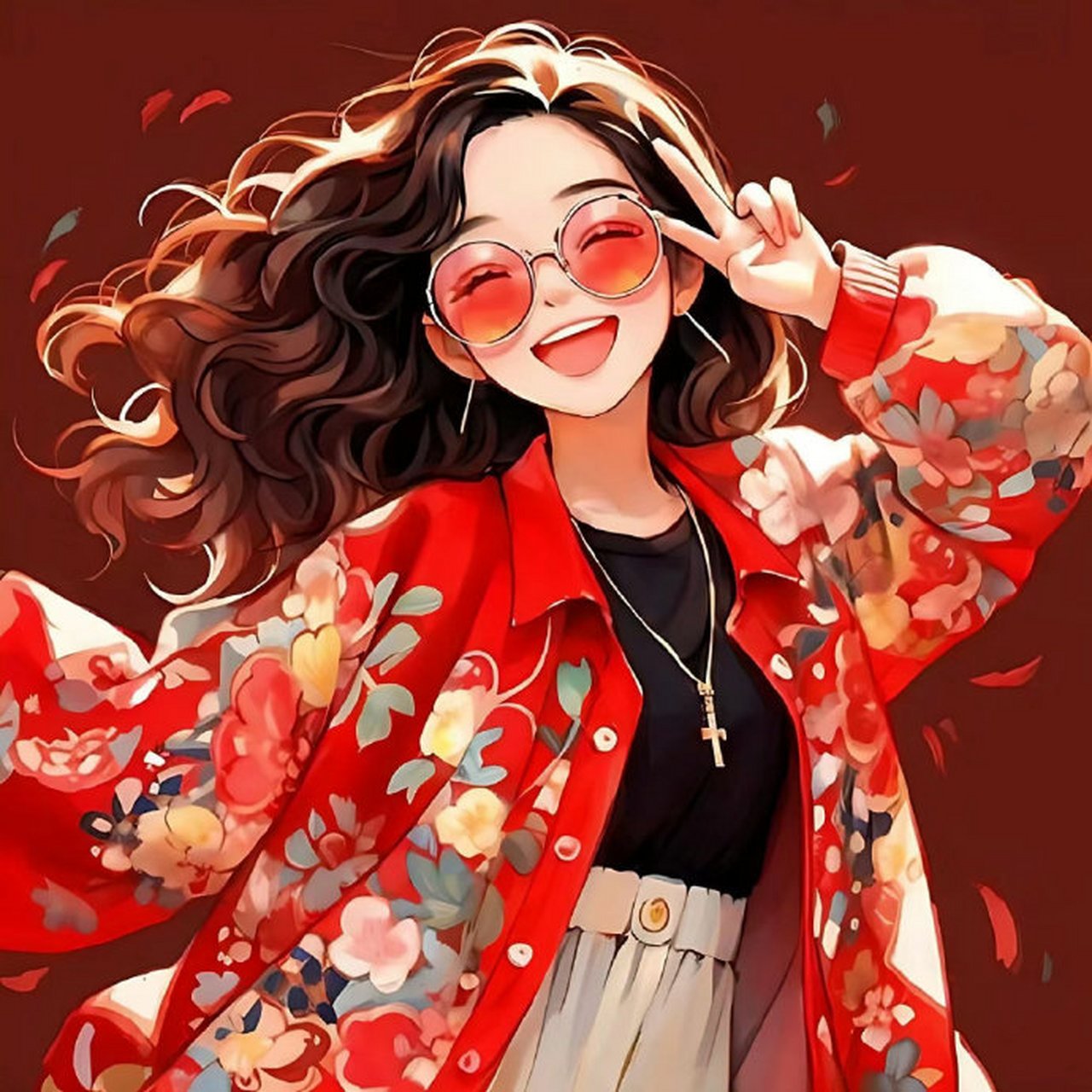 新年氛围感红色系头像[鼓掌] 快乐的样子超级可爱 搞怪的样子离我们