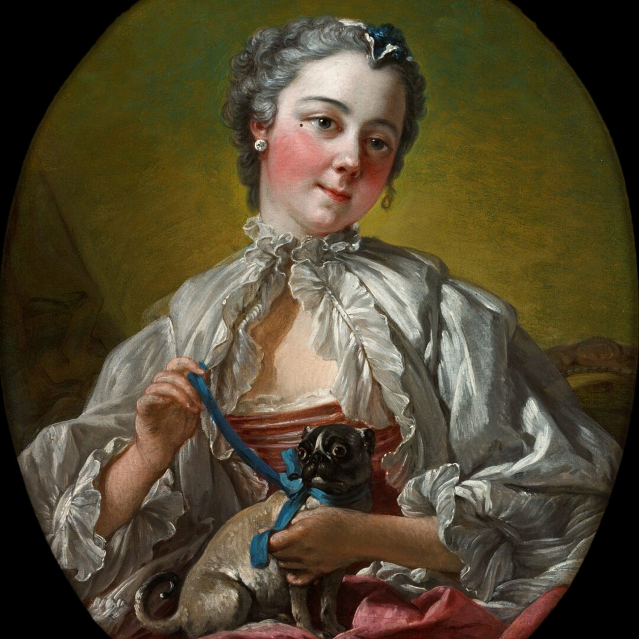 每日世界名画欣赏 布歇,洛可可人物油画  布歇是一位勤奋多产,兴趣