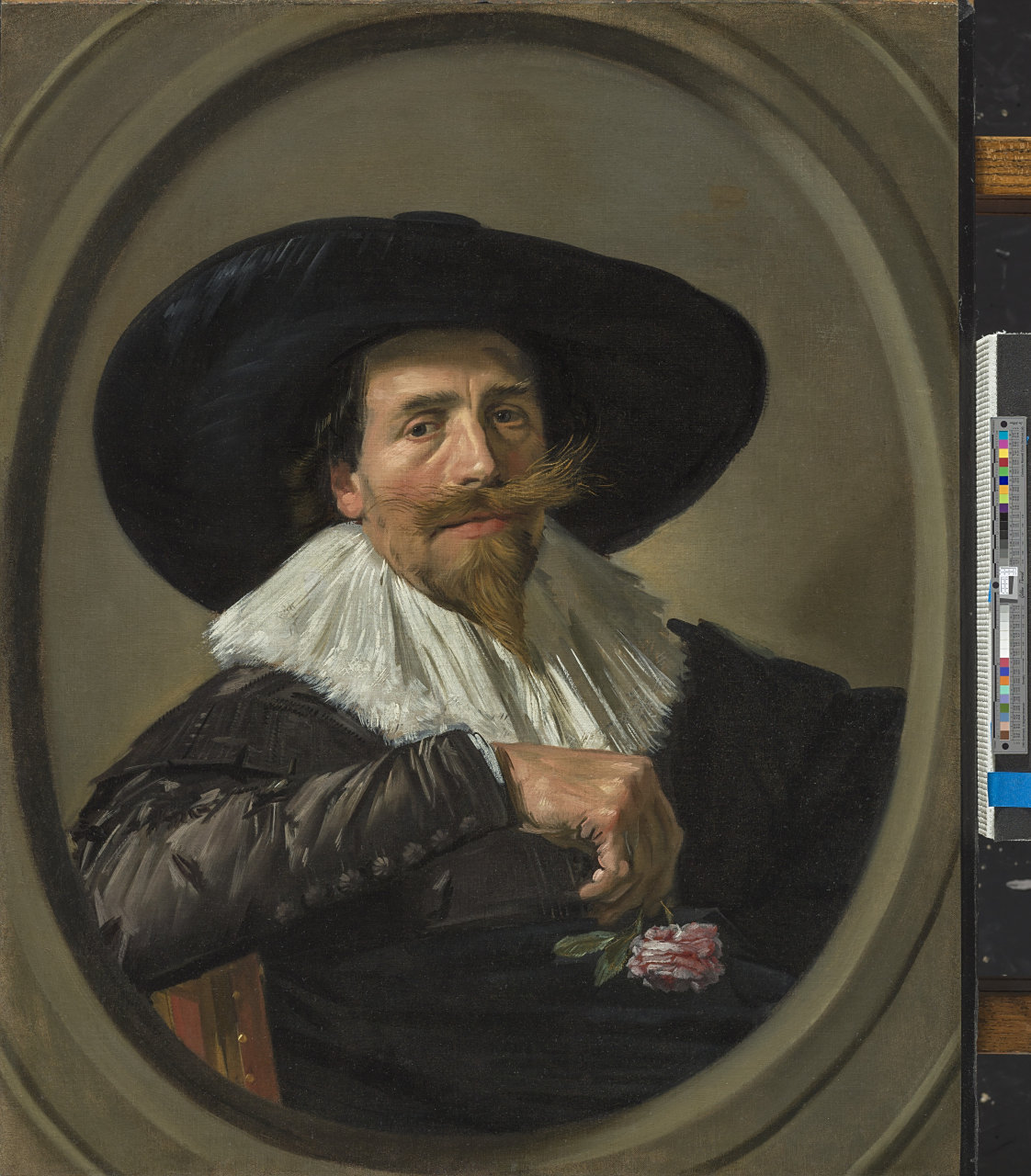 油画欣赏《彼得·迪克兹·贾克肖像》 男人的眉毛稍长根根分明, 棕色