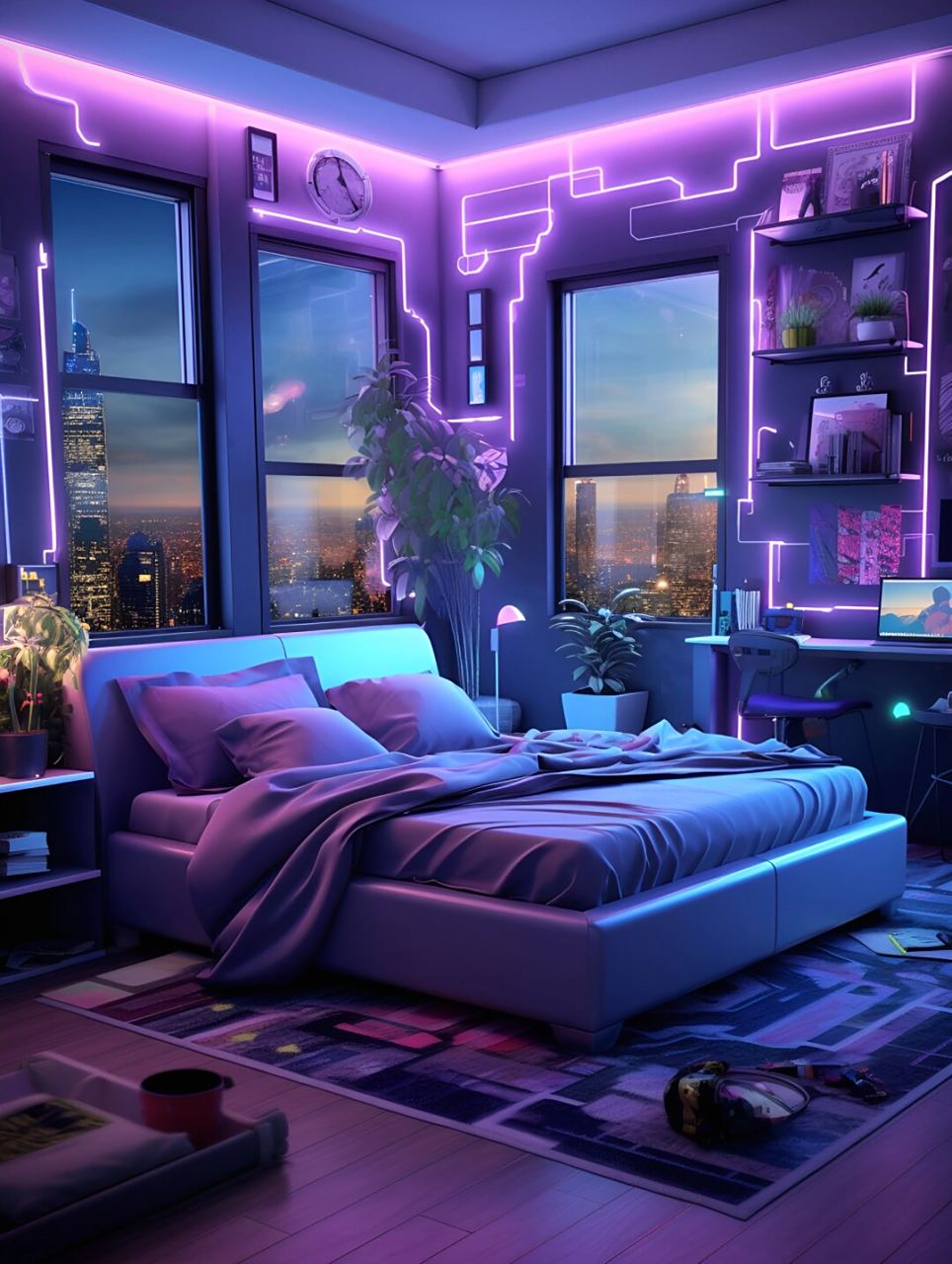 科技感十足的赛博朋克卧室,你选哪一个?