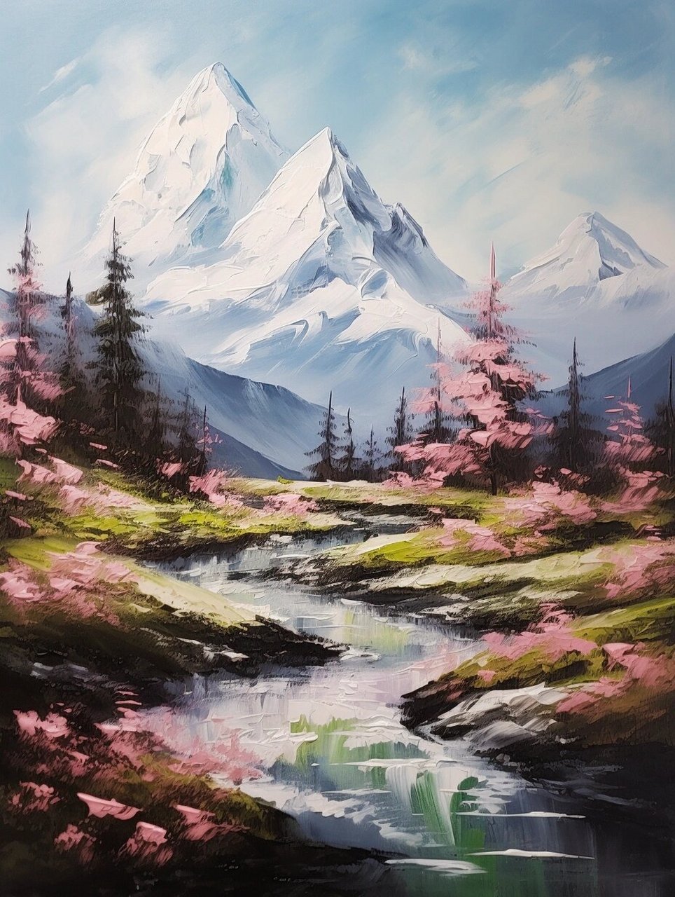 artmore 手绘油画粉白纷尽装饰画  未曾见红颜佳人,何曾知薄情滋味