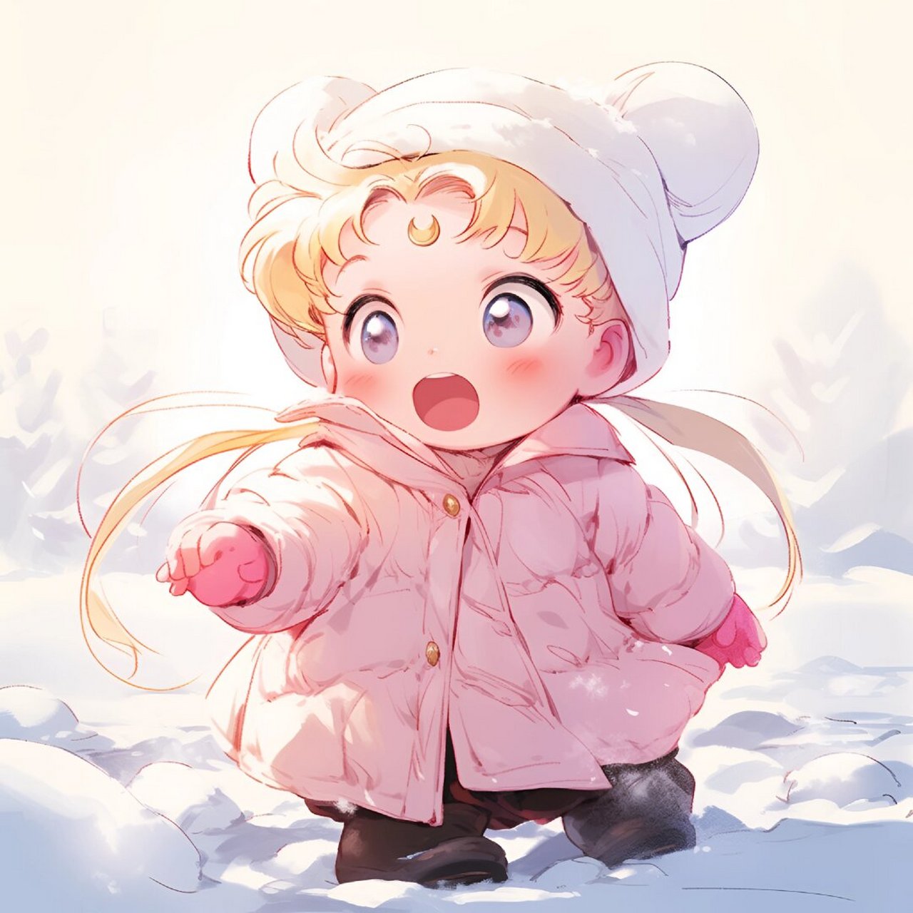 美少女冬季 q 版  美少女战士冬季q版插画是相当受欢迎的主题,它们