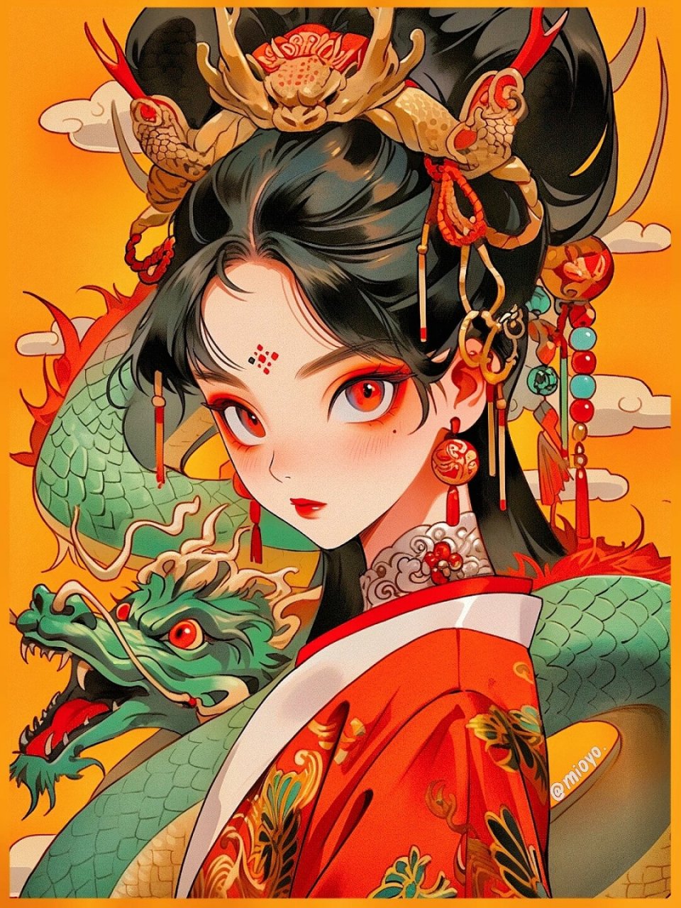 龙女|国风&国潮插画|可爱国风头像