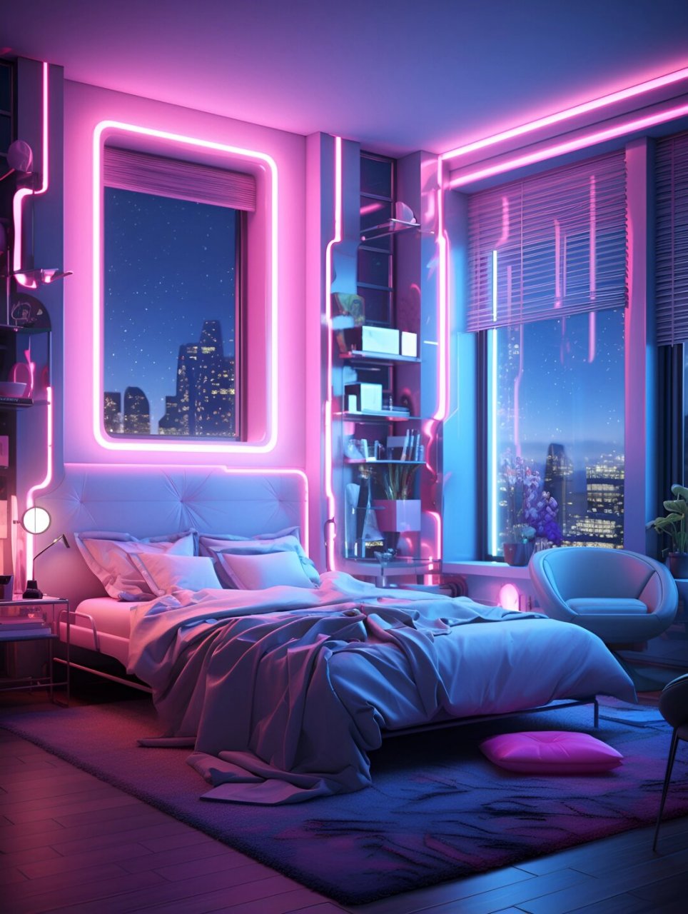 科技感十足的赛博朋克卧室,你选哪一个?