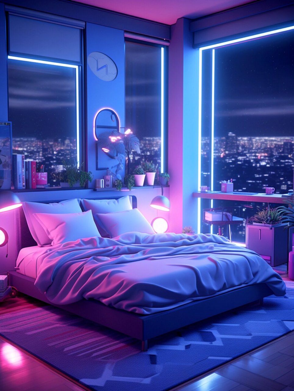 科技感十足的赛博朋克卧室,你选哪一个?