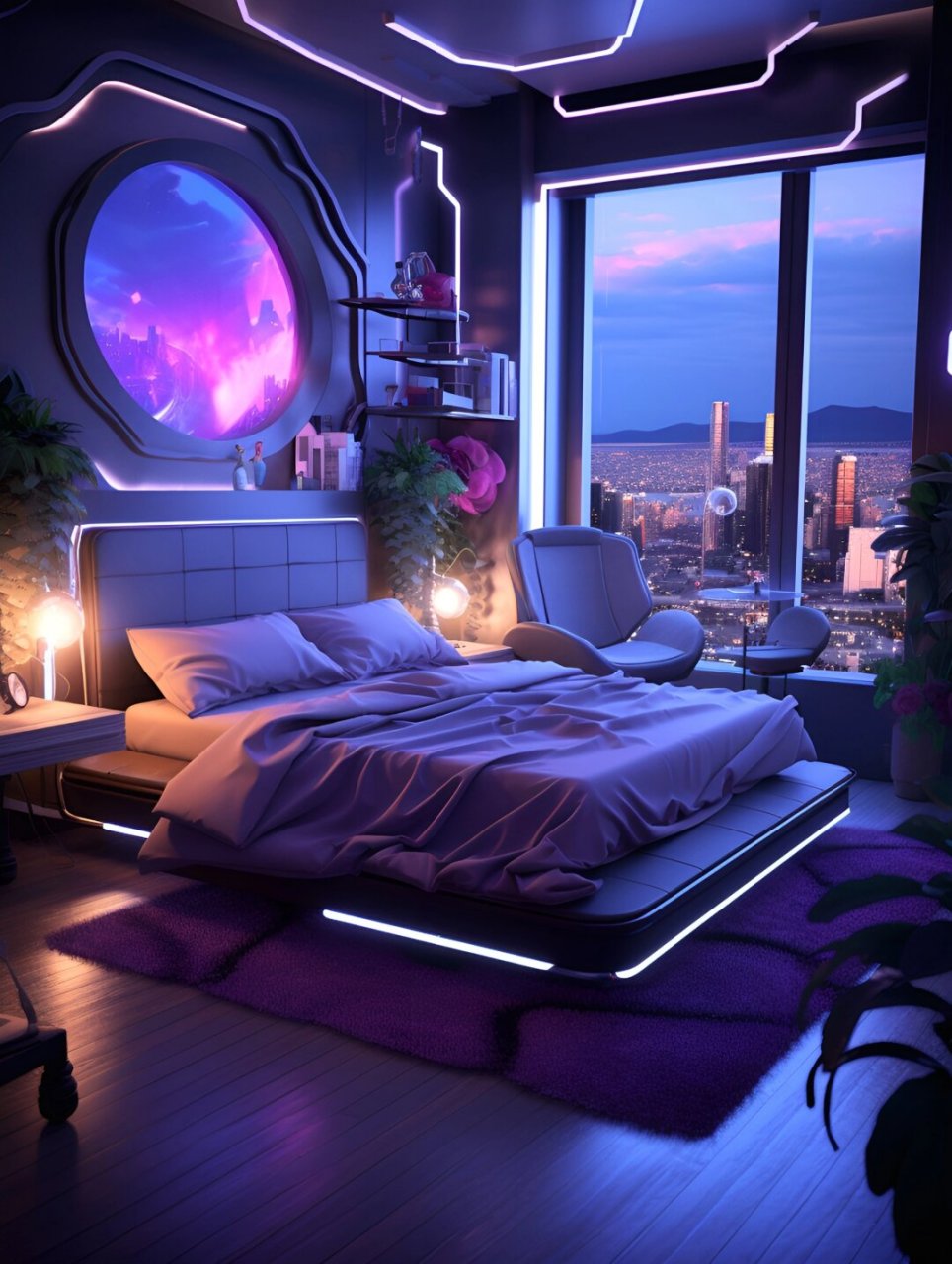 科技感十足的赛博朋克卧室,你选哪一个?