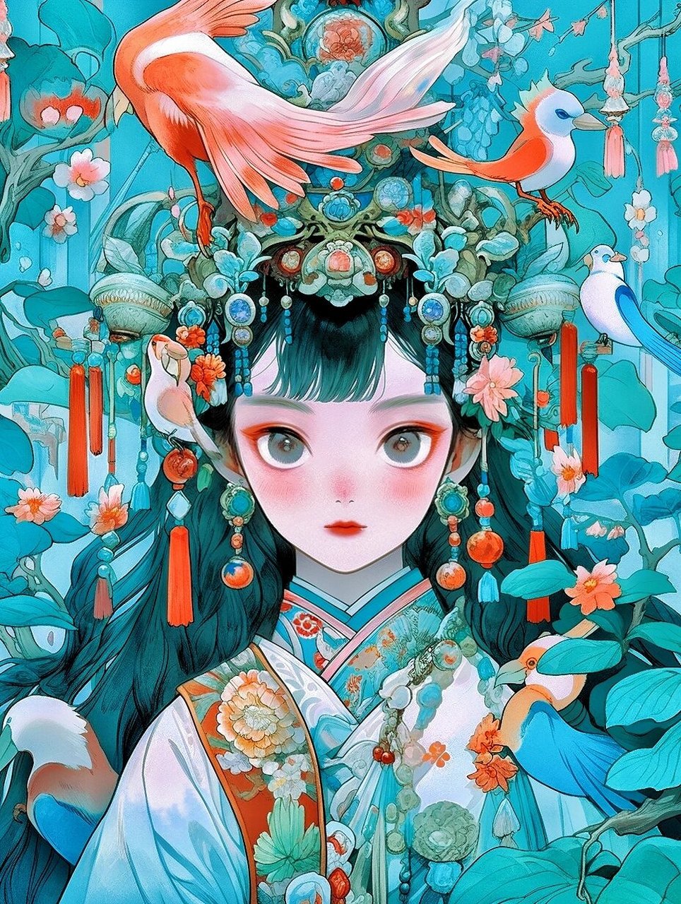 中国风汉服插画图片