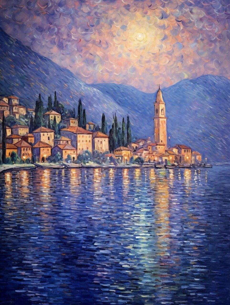 莫奈claude monet风 油画—月夜·光影  在艺术的历史长河中,克劳德