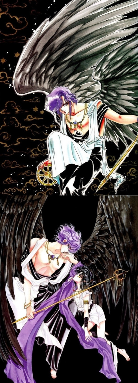 动漫《圣传》插画作品欣赏,clamp用华丽的画风与优美的线条展现了远古