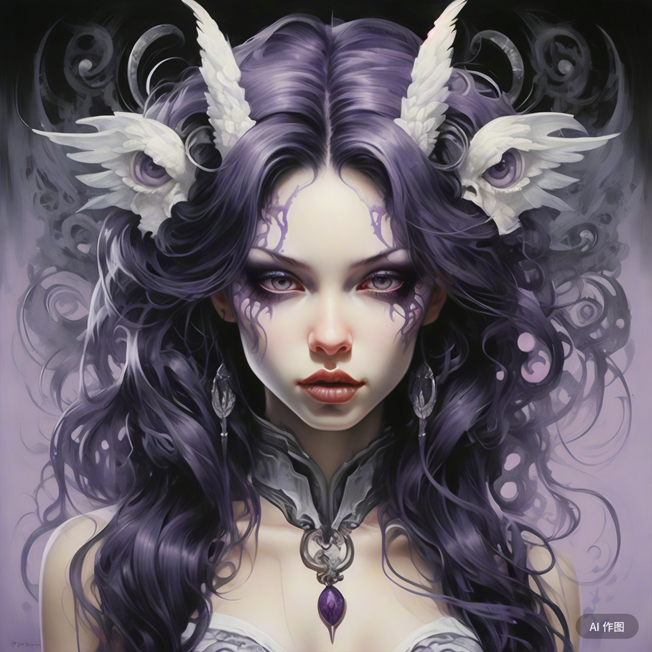 这几幅 作品以高清摄影技术呈现,展现了阴阳脸美女一半天使,一半恶魔