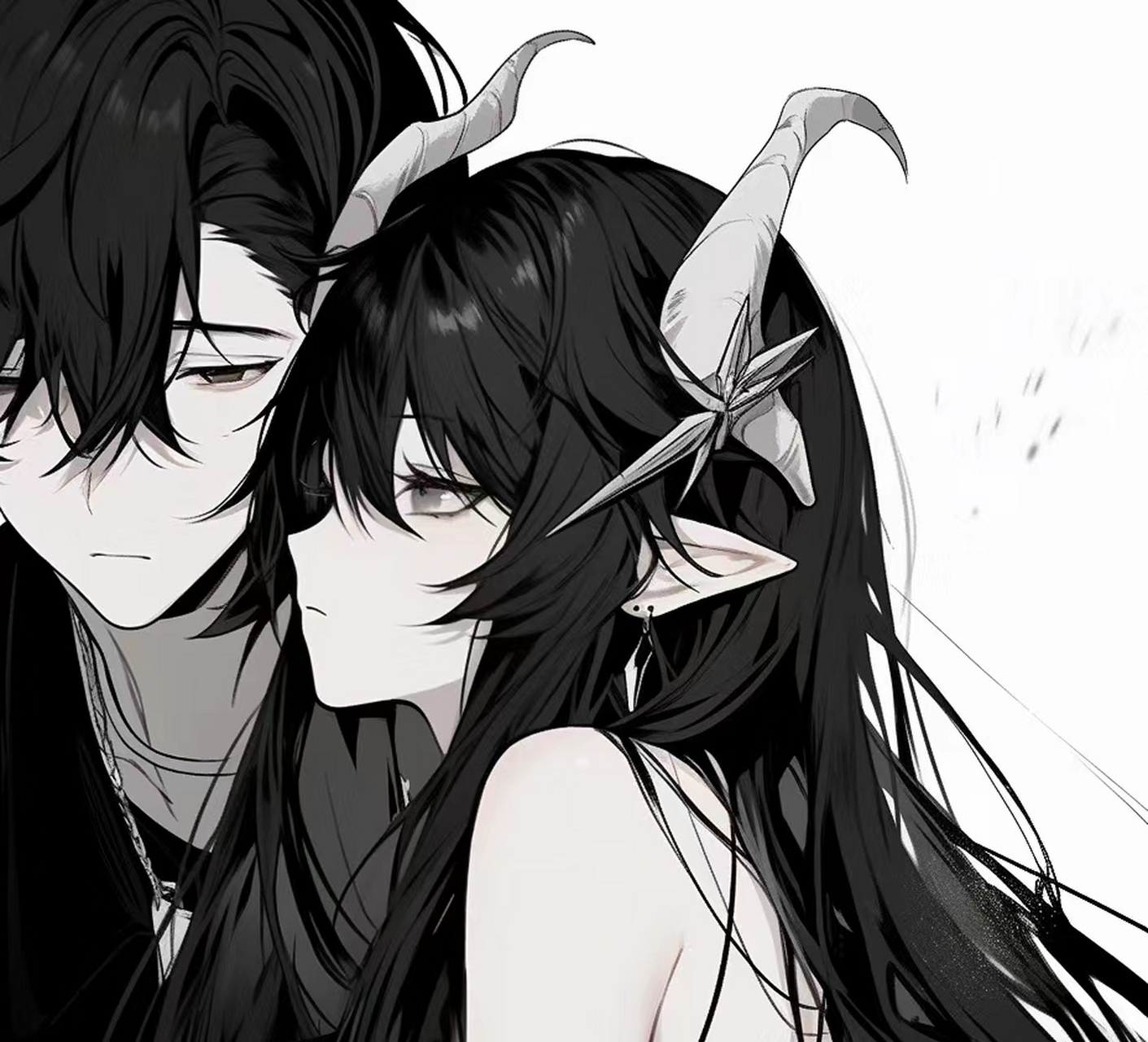 黑白情侣头像 黑与白,简约爱情,情侣头像的经典选择.