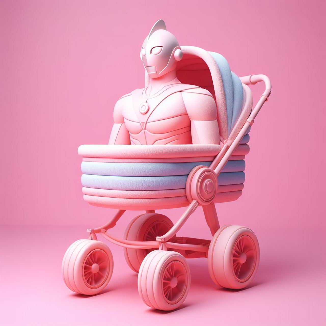 最靓头像壁纸征集赛# #奥特曼# 这款创意婴儿车以棉花糖为原材料