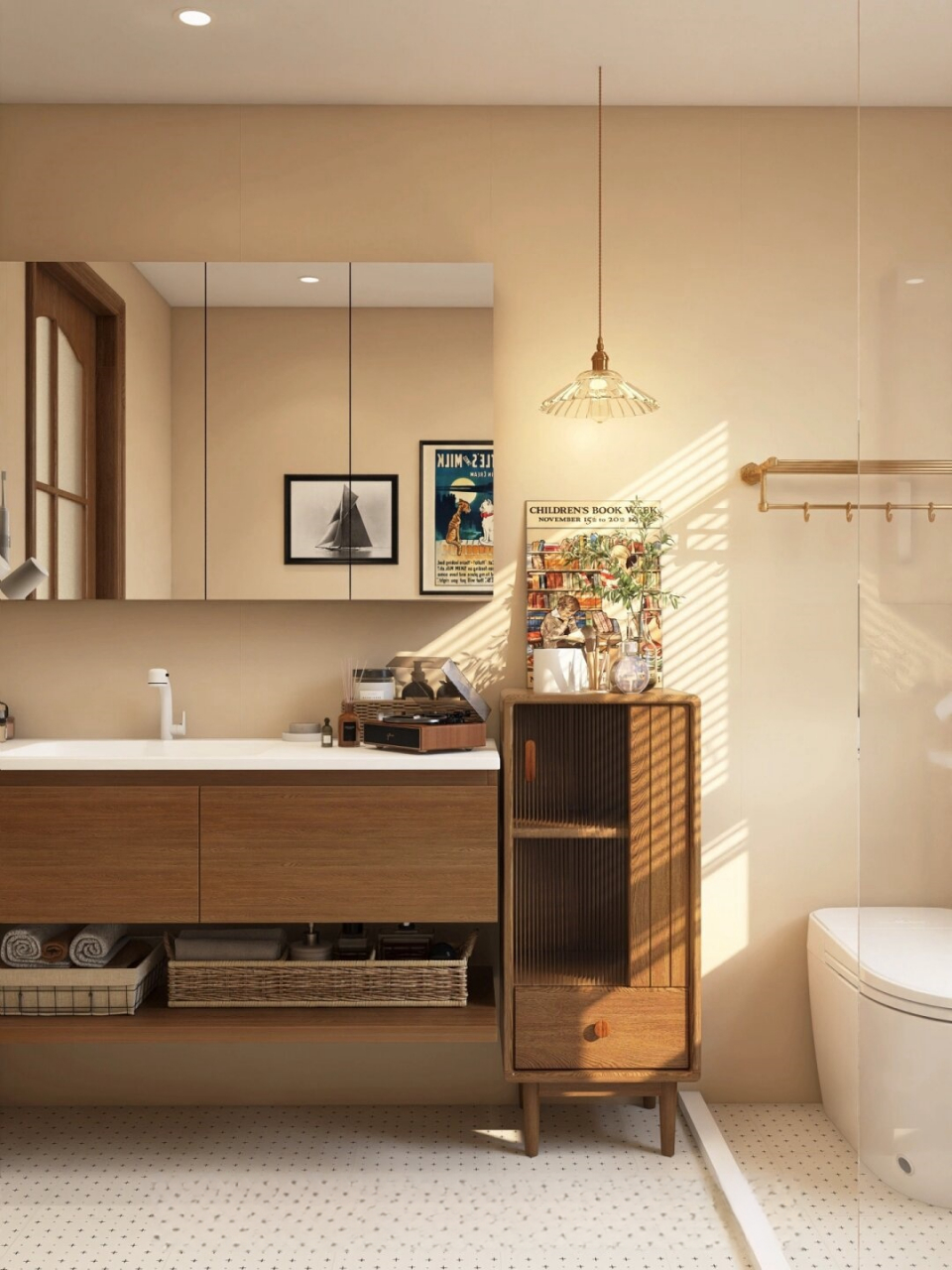 不会过时的温馨治愈系原木风卫生间  破防了!