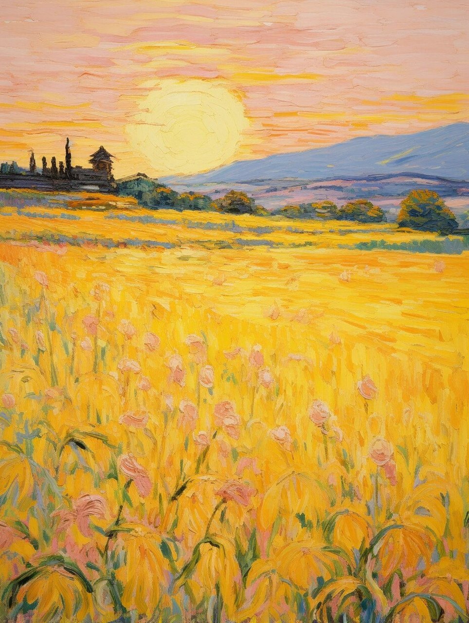 油画———日落·童话  你多久没有静下心来欣赏一场日落了?