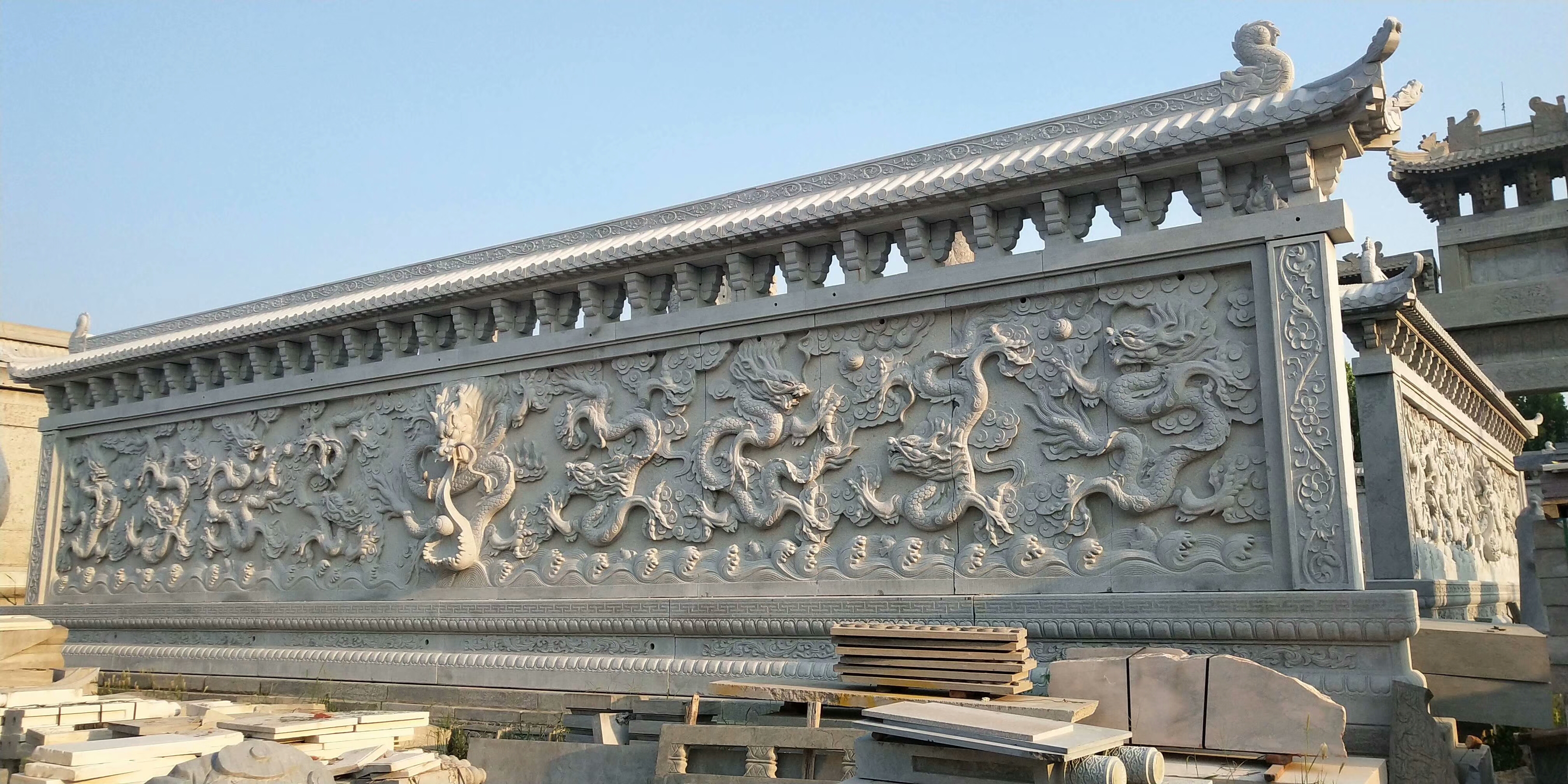 石材浮雕九龙壁浮雕龙壁画样式(案例欣赏)