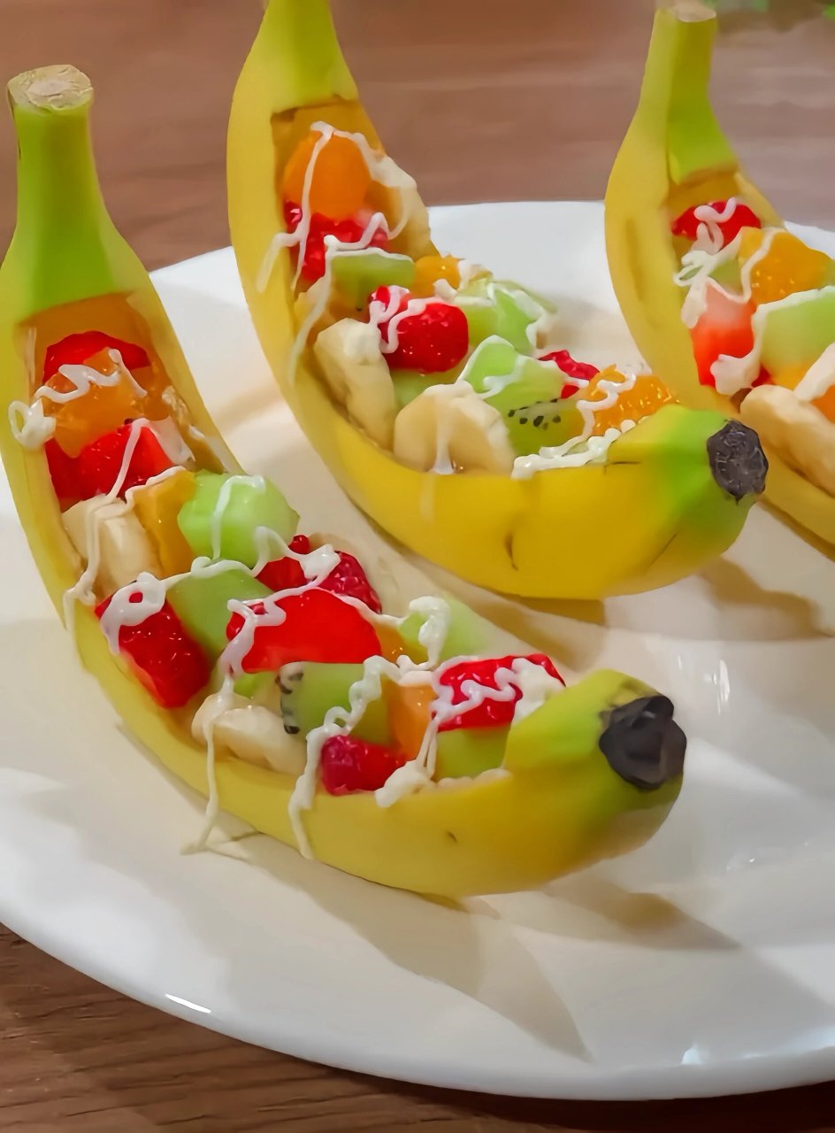 龙菜贺新春# 香蕉船水果拼盘 | 一帆风顺!