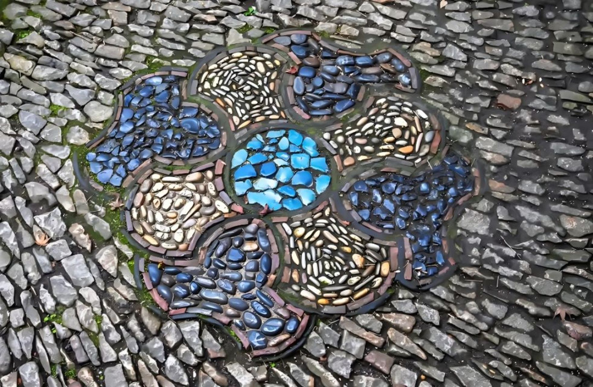 苏州园林地面铺设充满诗意,鹅卵石,碎瓷片,瓦条等材料实用又具有装饰