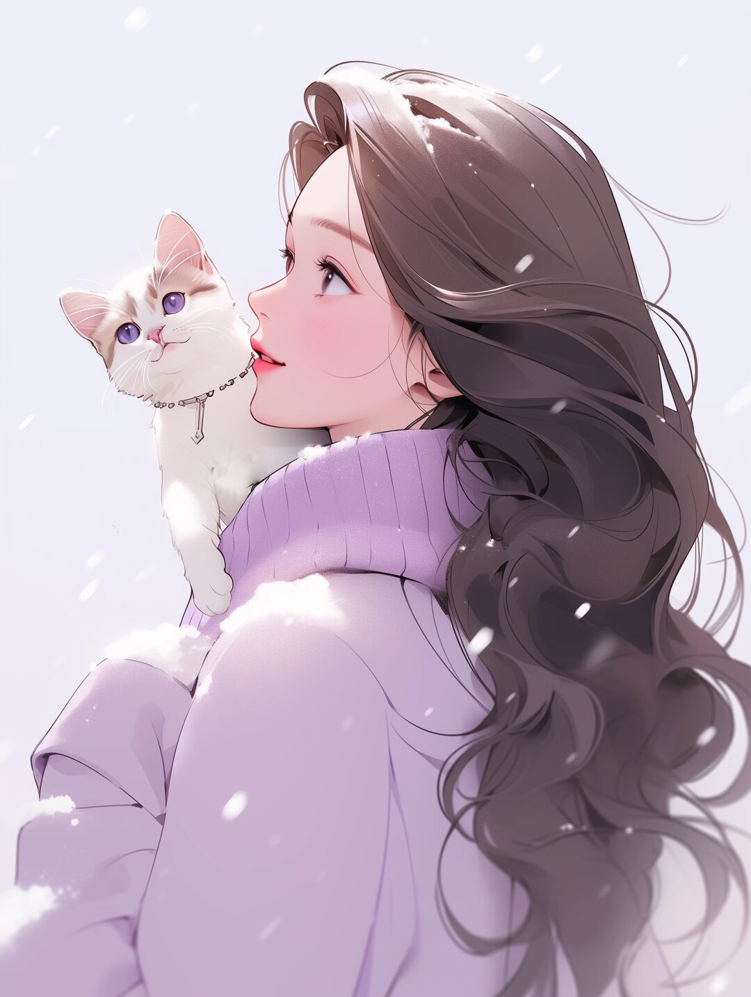 下雪了世界变得洁白无瑕带着你的哈基米出去感受雪的美丽吧