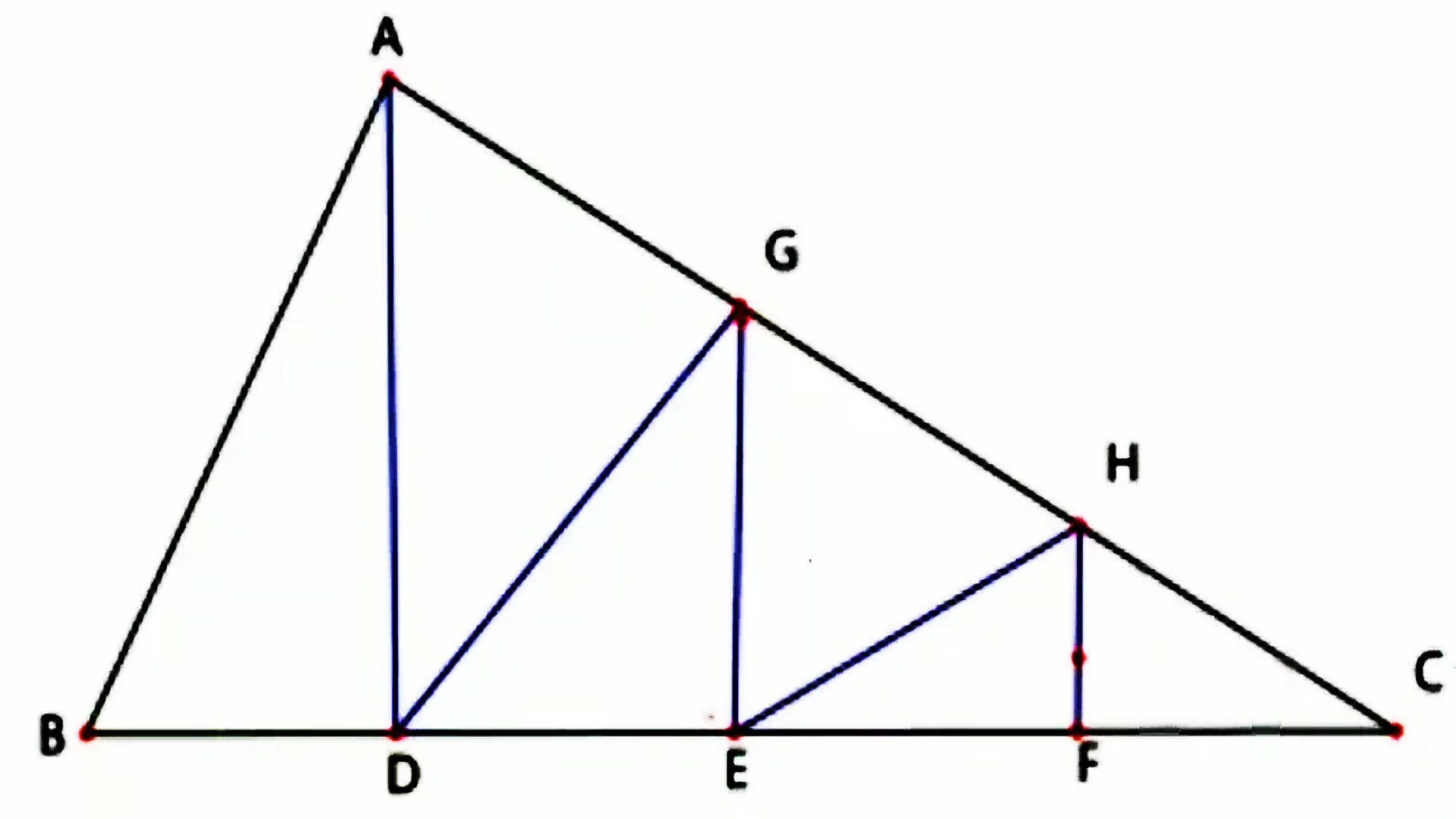如图,三角形abc中,ac被三等分,bc被四等分,三角形 fch的面积是3,求