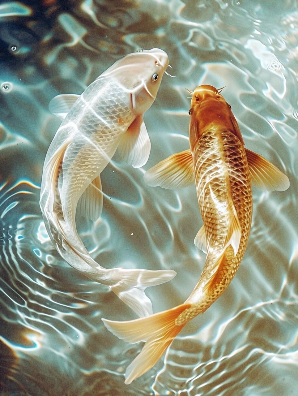 太极双鱼图  太极双鱼,是中国传统哲学中的一个重要概念,代表着阴阳