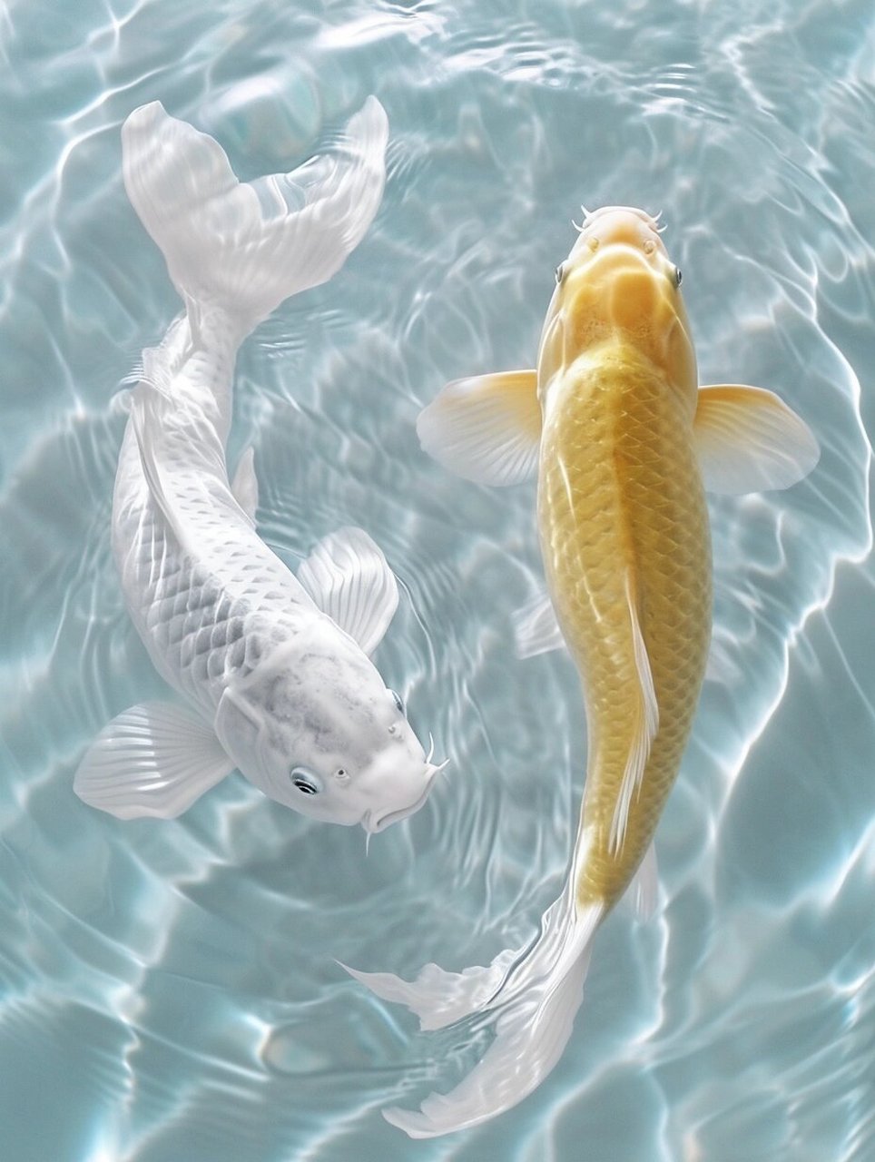 太极双鱼图  太极双鱼,是中国传统哲学中的一个重要概念,代表着阴阳