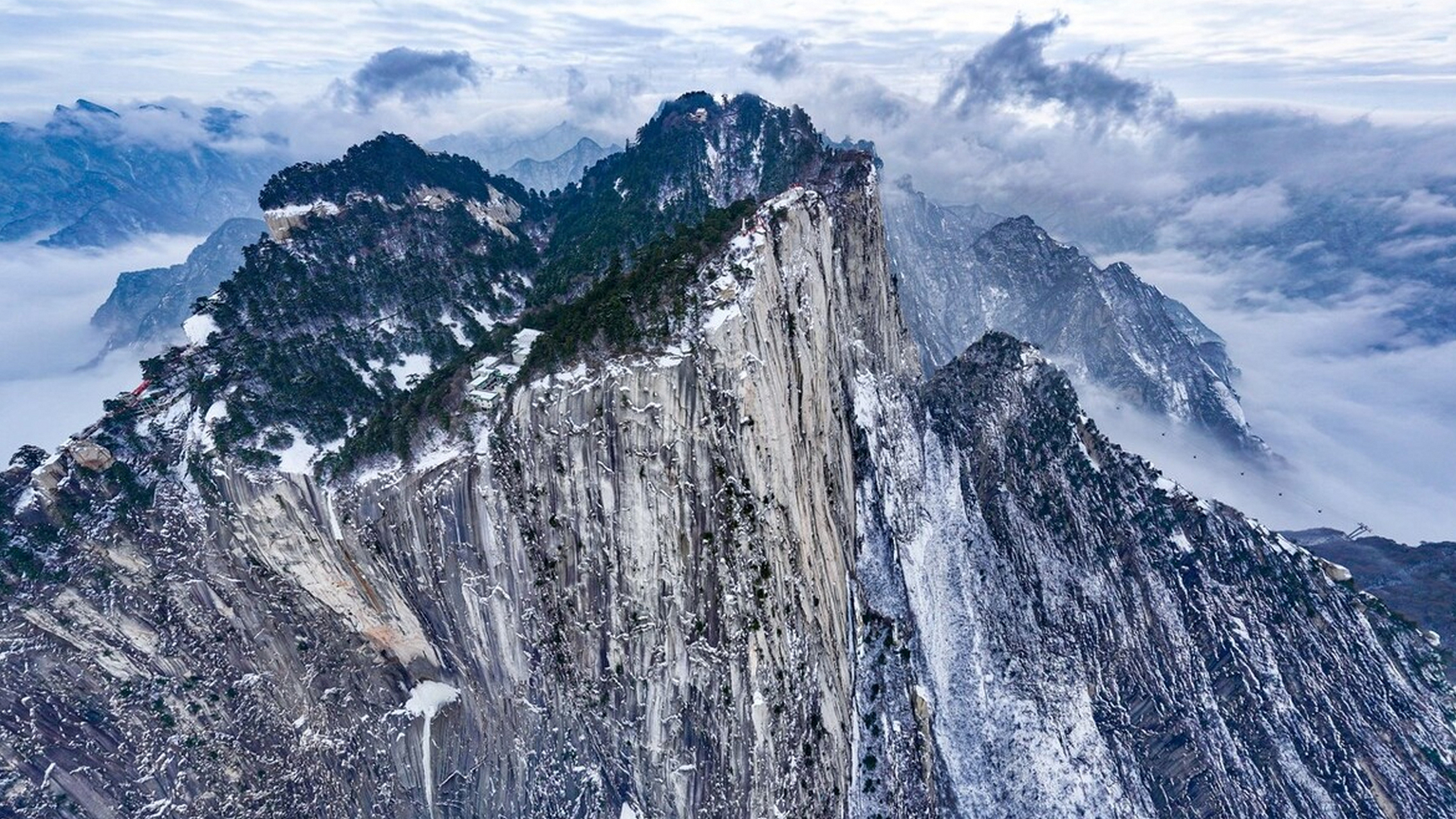 华山封闭的景区图片