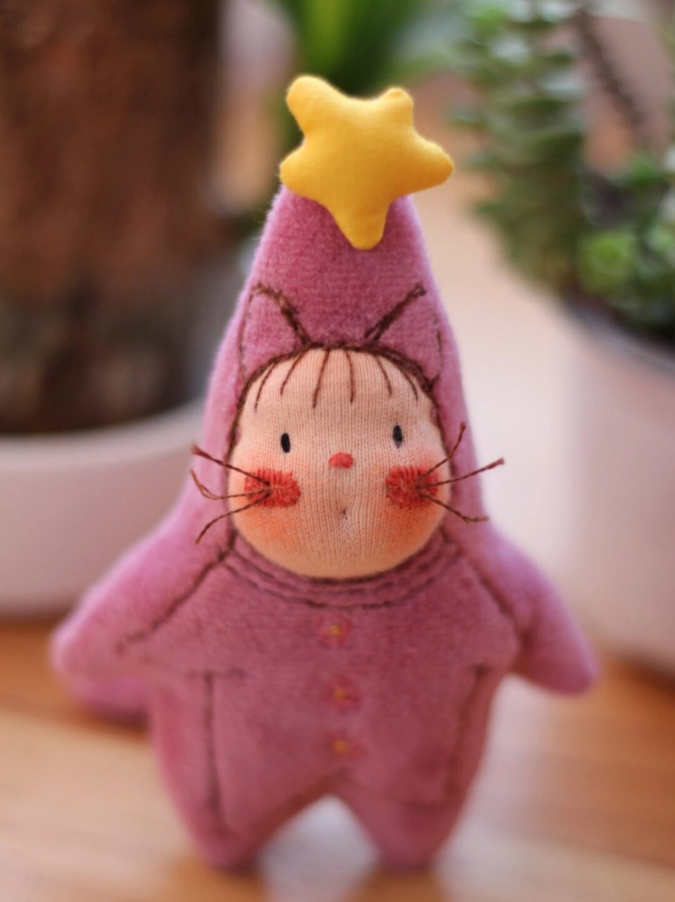 华德福娃娃小猫咪  星星人猫咪小妹妹,这款华德福娃娃小猫咪真是让人