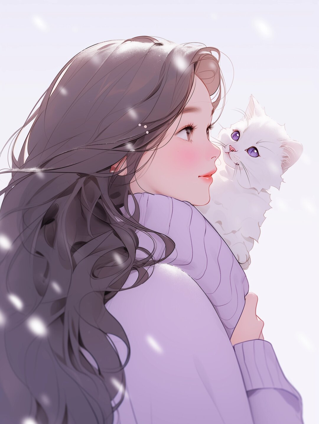 下雪了世界变得洁白无瑕带着你的哈基米出去感受雪的美丽吧