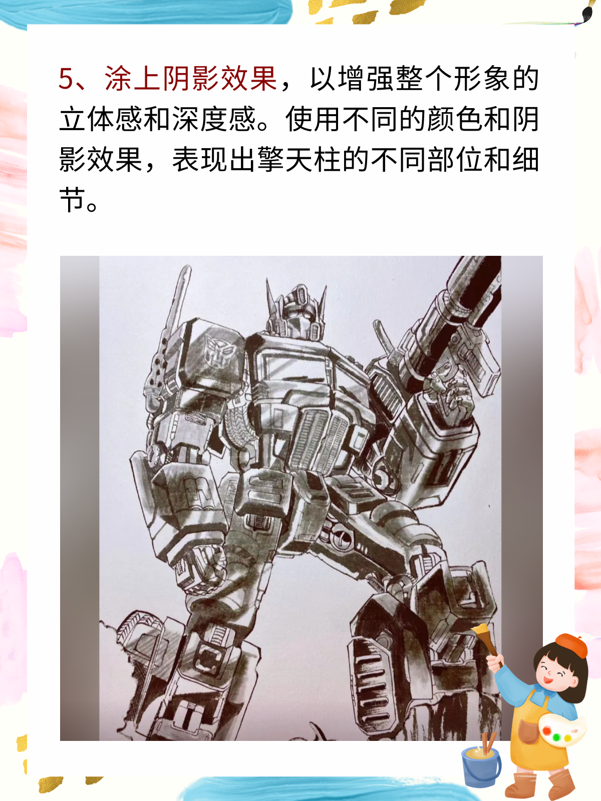 擎天柱怎么画才帅 超简单画法 一起画擎天柱