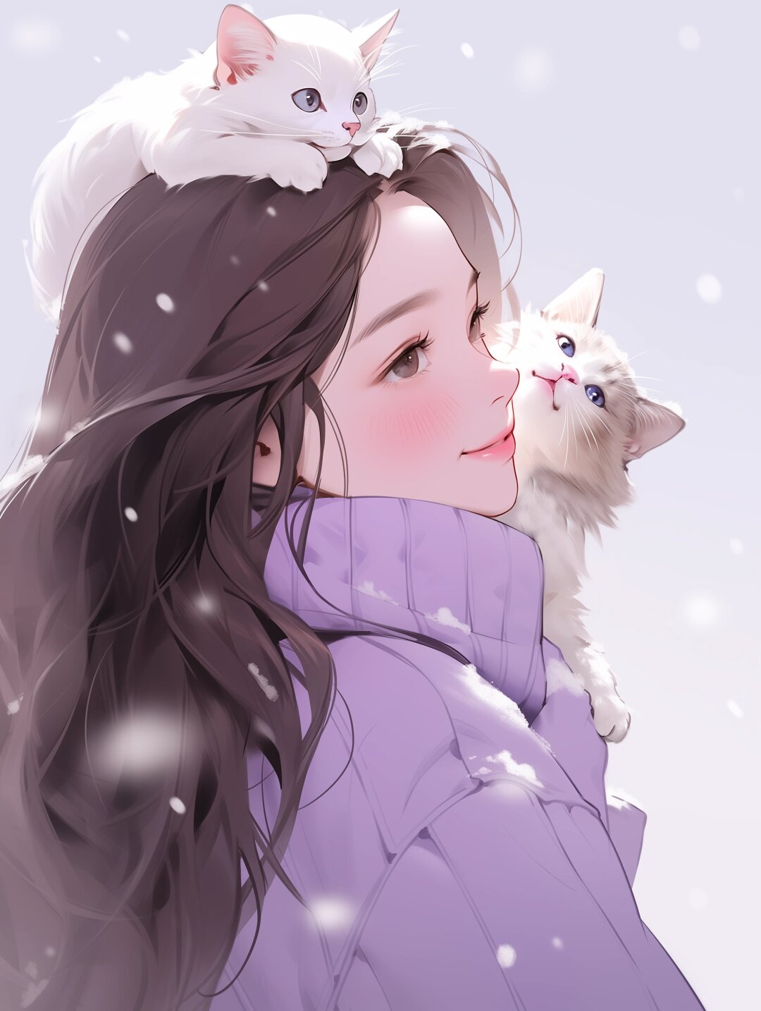 下雪了世界变得洁白无瑕带着你的哈基米出去感受雪的美丽吧