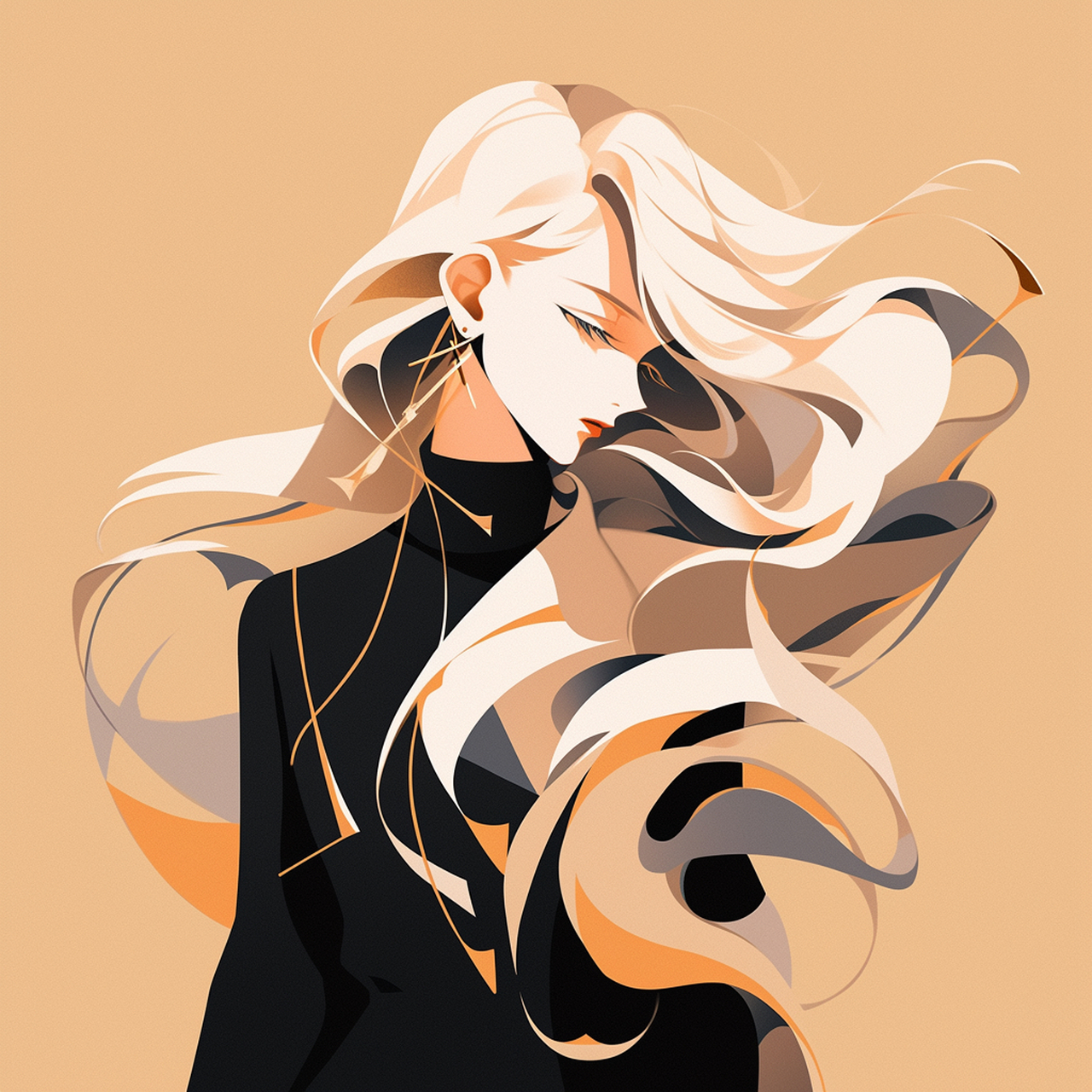 黄色系列御姐头像 她总是能够将人的目光吸引过来,像一只华丽而优雅的