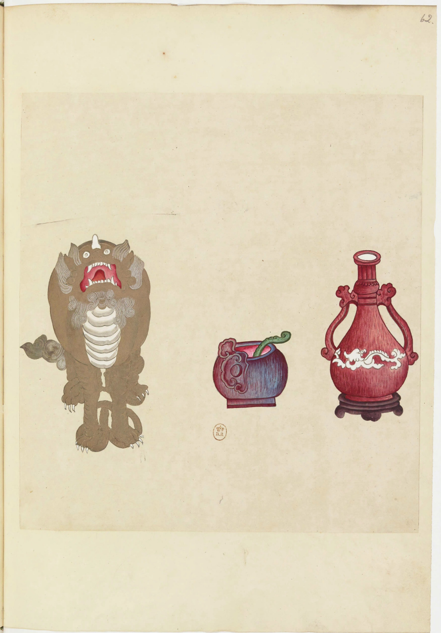 一组中国古代器物绘画作品欣赏,描绘了传统的家具和器皿,色彩质朴