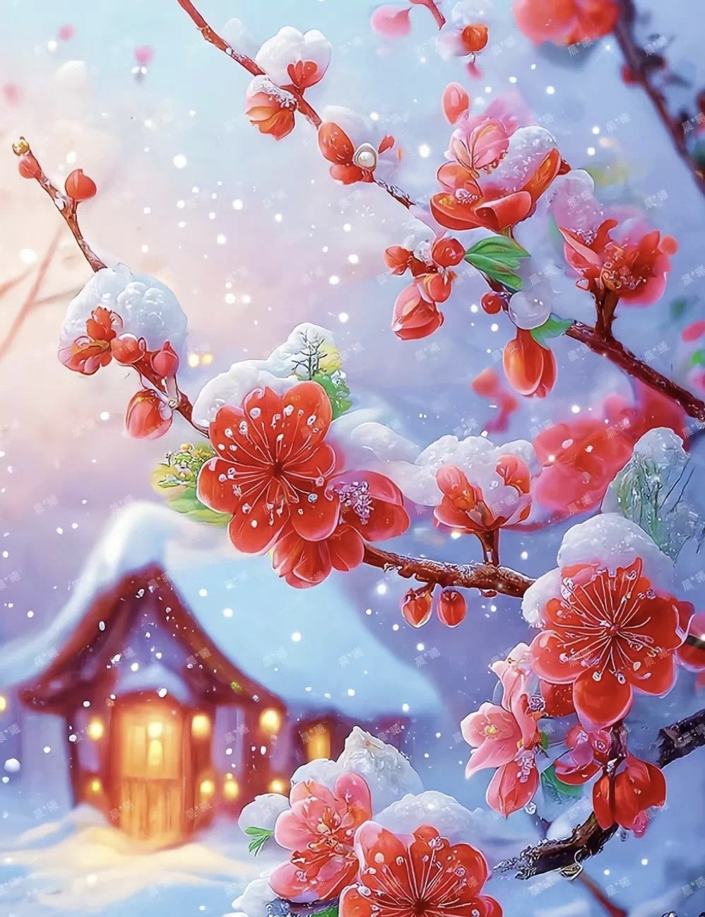 梅花高洁如此:不惧寒风,笑迎飞雪,傲然挺立在冷冽寒冬!#冬日冰雪