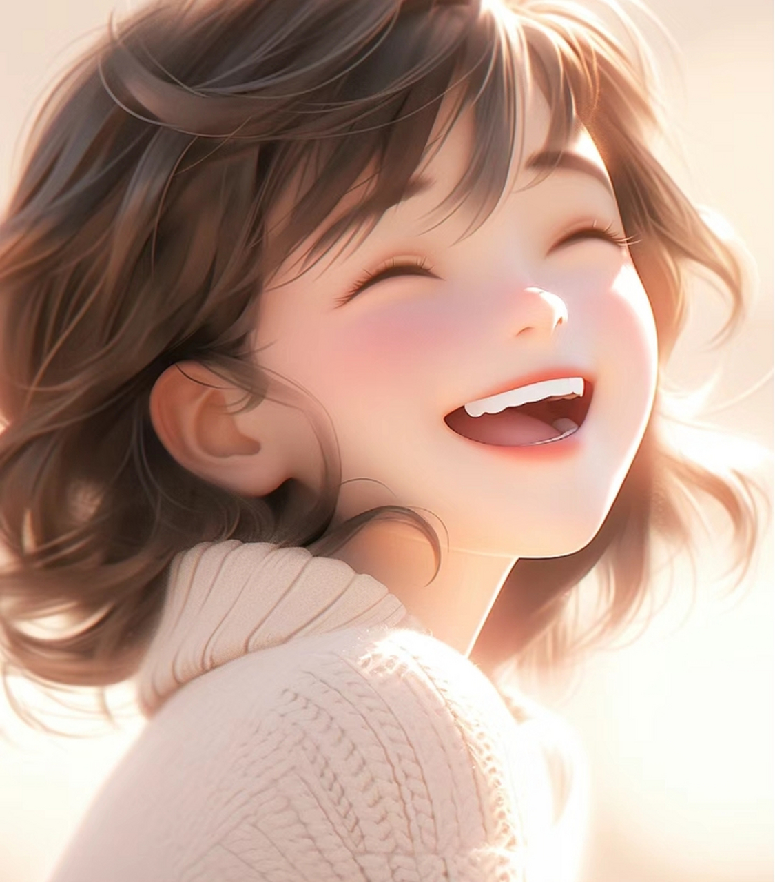 可爱女生大笑头像值得拥有 人生不过三万天 请尽情开怀大笑吧 一定要