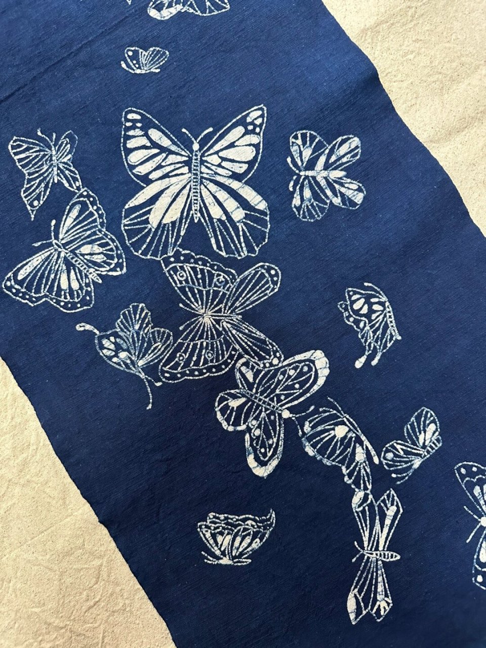 蜡染蝴蝶图案手工茶席材料包|手工diy  大家一直催的蝴蝶茶席材料包