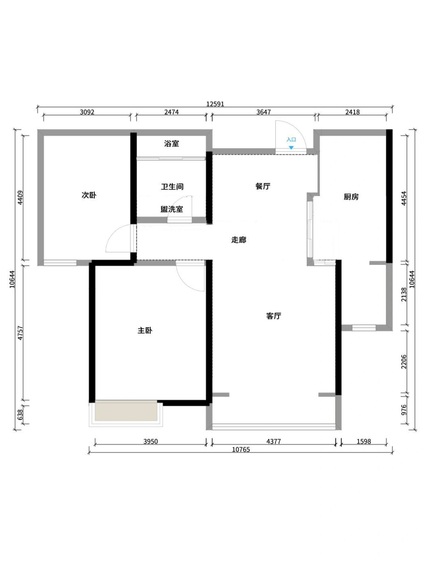 若不是看到户型图,我怎么都不信这套房只有75平米,也太开阔了吧!