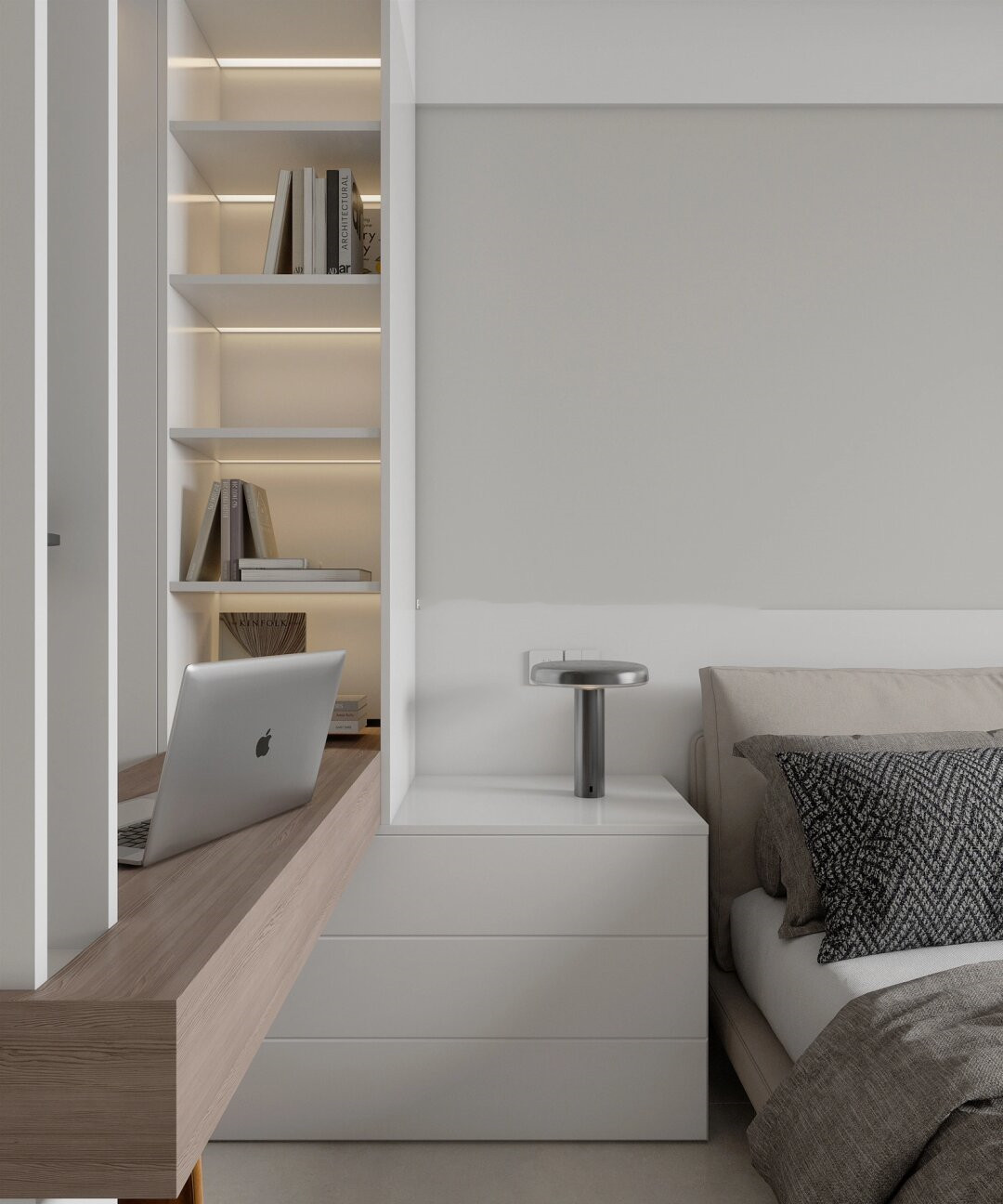 书桌隔断大法真是一举多得,工作休息两不误,还白"薅"了迷你衣帽间和