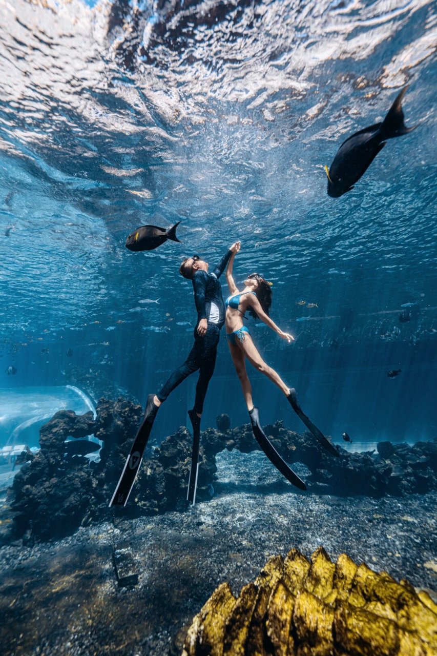 三亚潜水 情侣也可以拍潜水写真啦   潜水对于情侣来说,是一个超浪漫