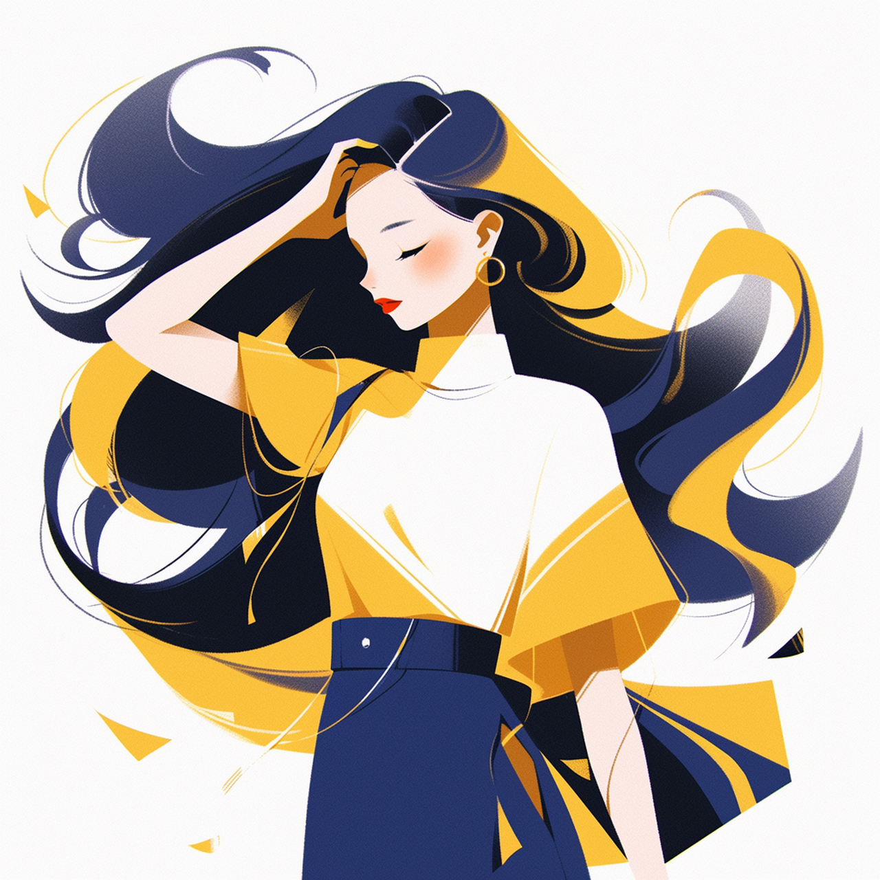 黄色系列御姐头像 她总是能够将人的目光吸引过来,像一只华丽而优雅的