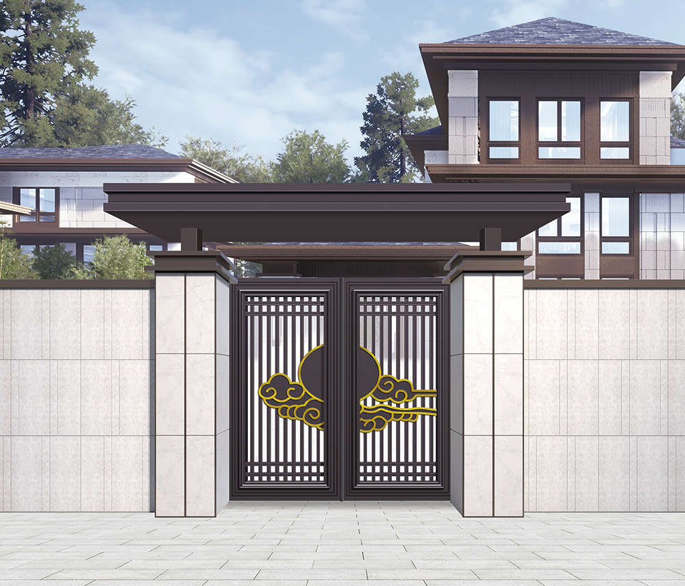 2024别墅庭院大门设计3d效果案例