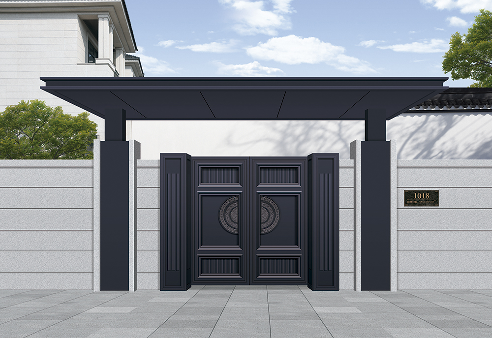 2024别墅庭院大门设计3d效果案例