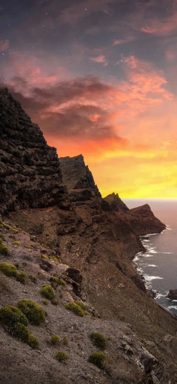 风景系列高清手机壁纸 暮色从远山外暗暗袭来,山色一刻儿深赭,一刻儿