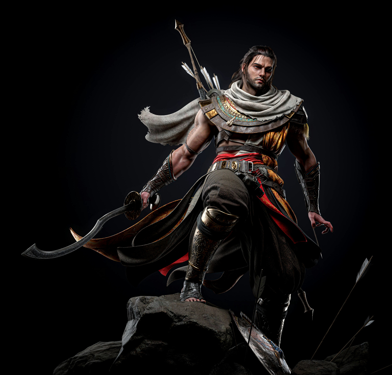 建模欣赏:游戏《刺客信条:起源》巴耶克,建模师haobao.