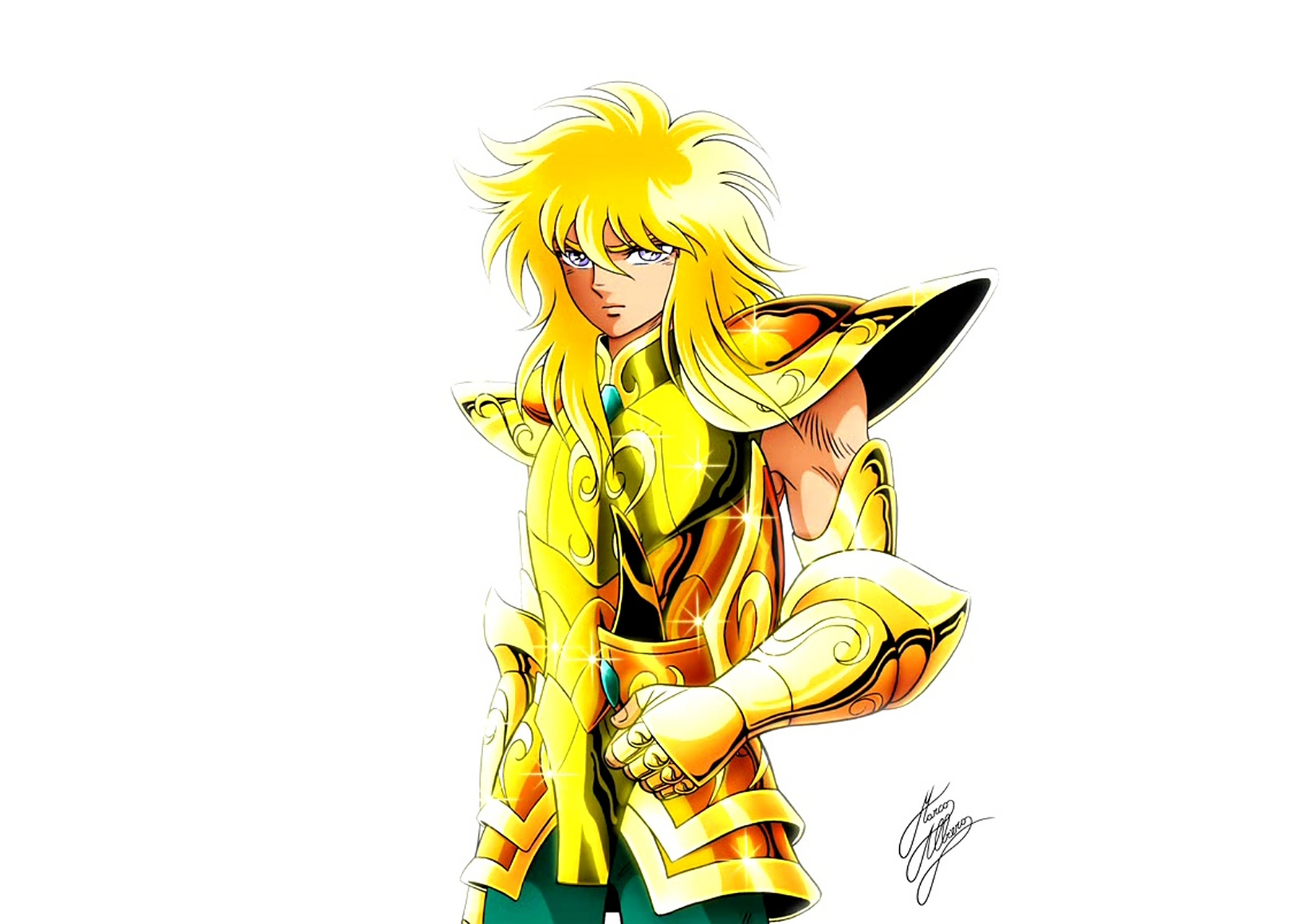 1月23日是《圣斗士星矢》中青铜圣斗士白鸟座冰河的生日,画师marco