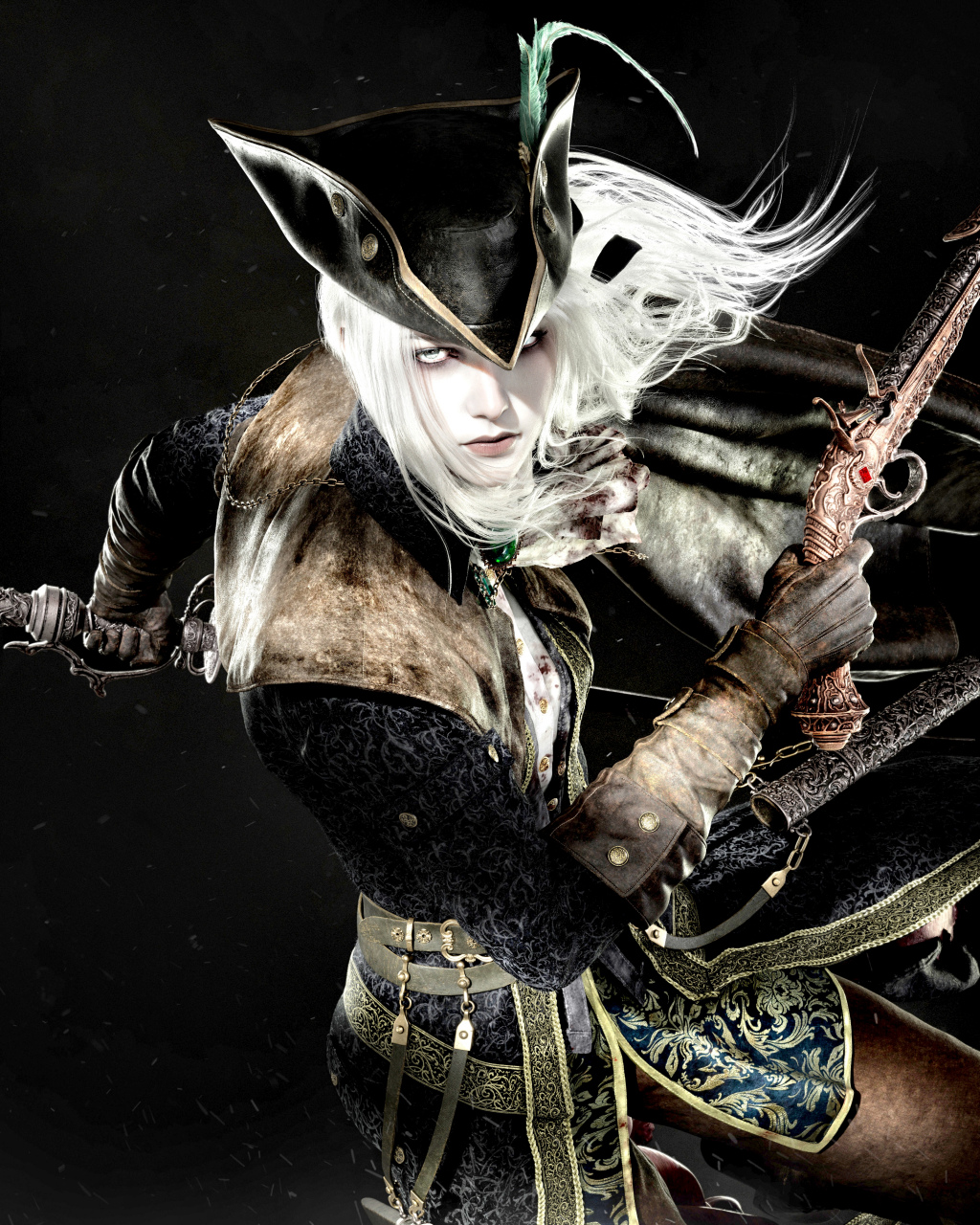 建模欣赏:游戏《血源诅咒》玛利亚女士,详细的展现了服饰与武器,by