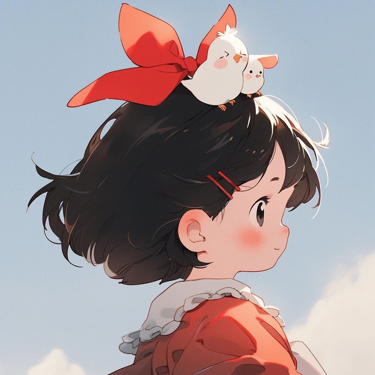 白鸽少女头像 清新脱俗的漫白鸽少女头像,唤醒你的纯净少女心.