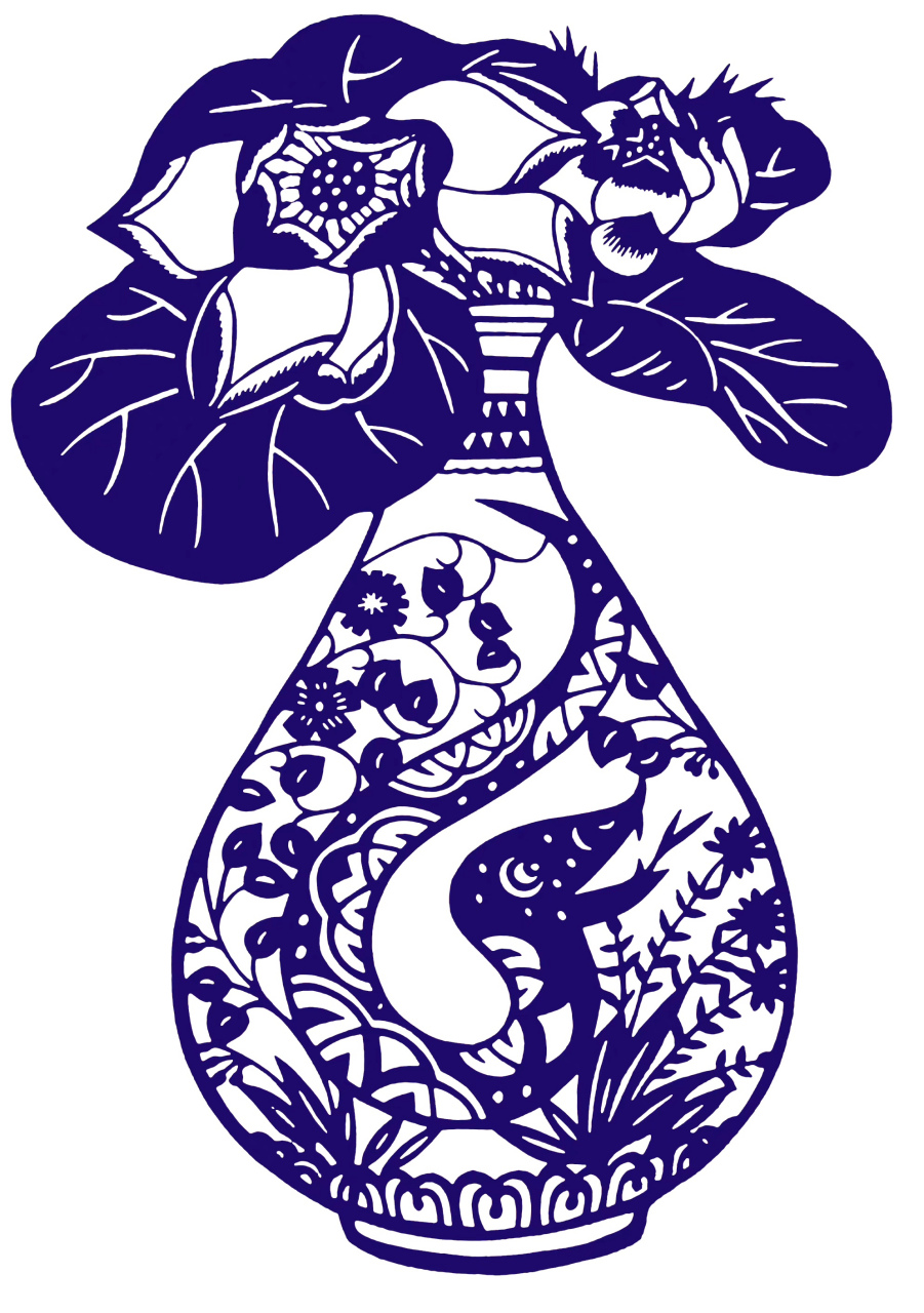 展现了风格与样式复杂多变的青花瓷图案以及剪纸艺术的多样化