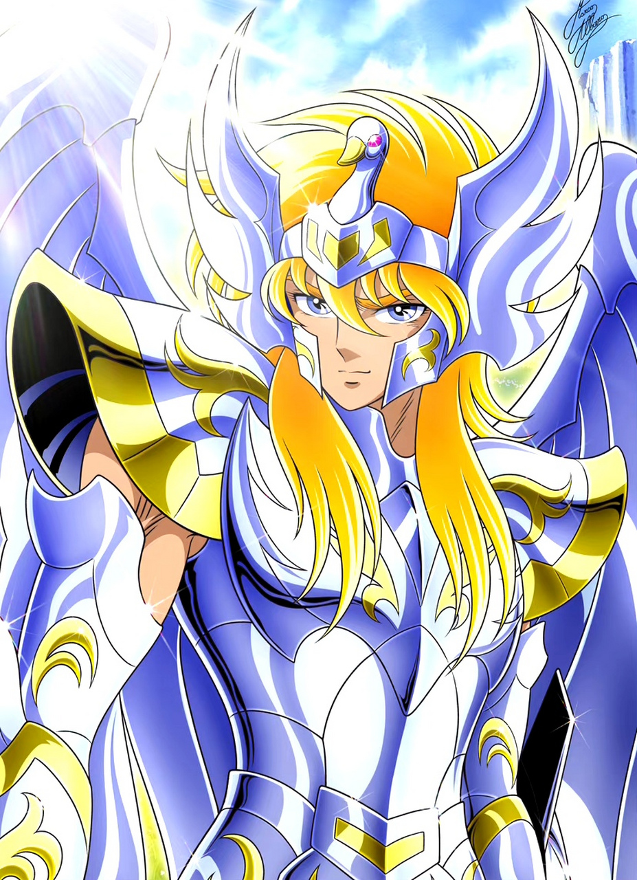 1月23日是《圣斗士星矢》中青铜圣斗士白鸟座冰河的生日,画师marco