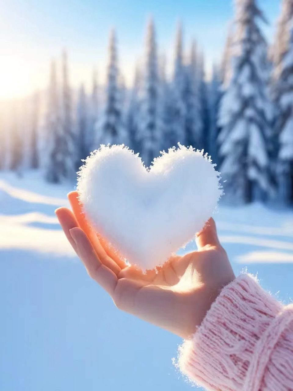爱心型雪#这雪景终于送货上门了#  雪花飘飘,天地间一片洁白.