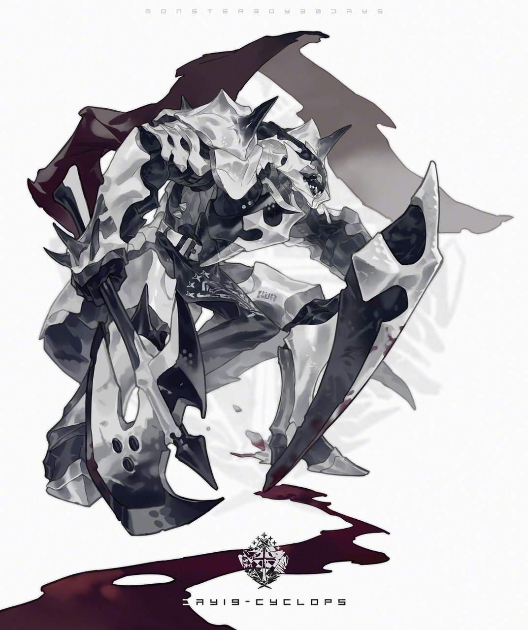 又酷又可爱的黑暗机能风furry兽设|插画师keroreud #绘画# #插画